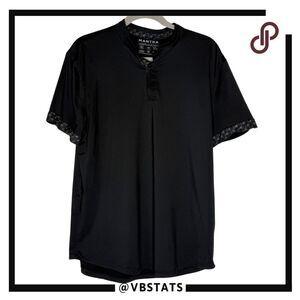 Mantra Men's Blade Collar Stretch Short Sleeve Golf Polo Shirt Black Size XL
